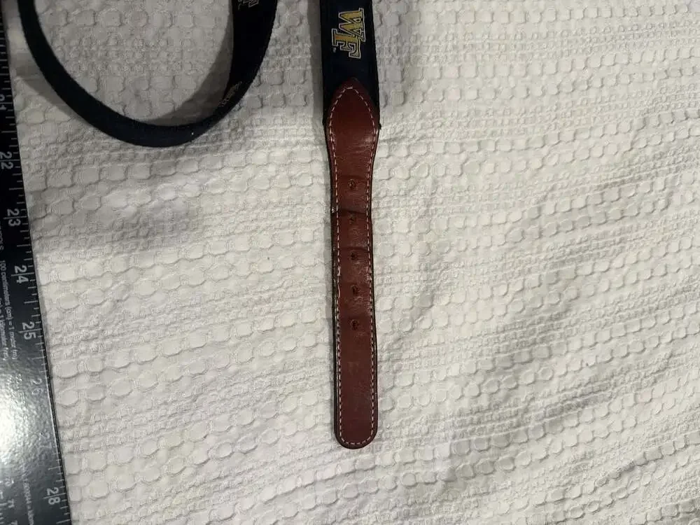 Wake Forest University Men's Web Leather Belt - ,